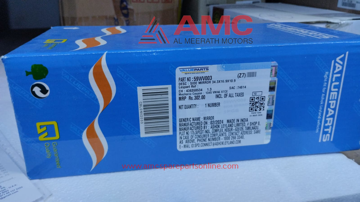 ASHOK LEYLAND-SIDE MIROR VALUE PARTS LEY: 59WV003
