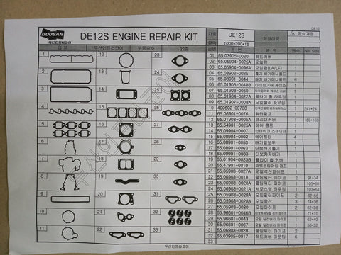 HALF GASKET KIT- 6 CYL 6500900DE12S
